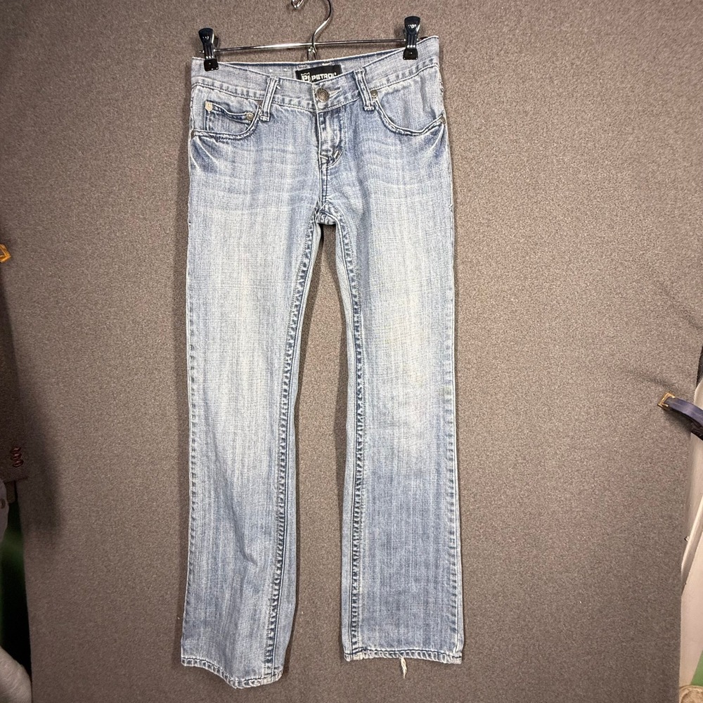 Petrol Industries Womens Light Wash Jeans Angel Wings Pocket Y2K Denim Size 0